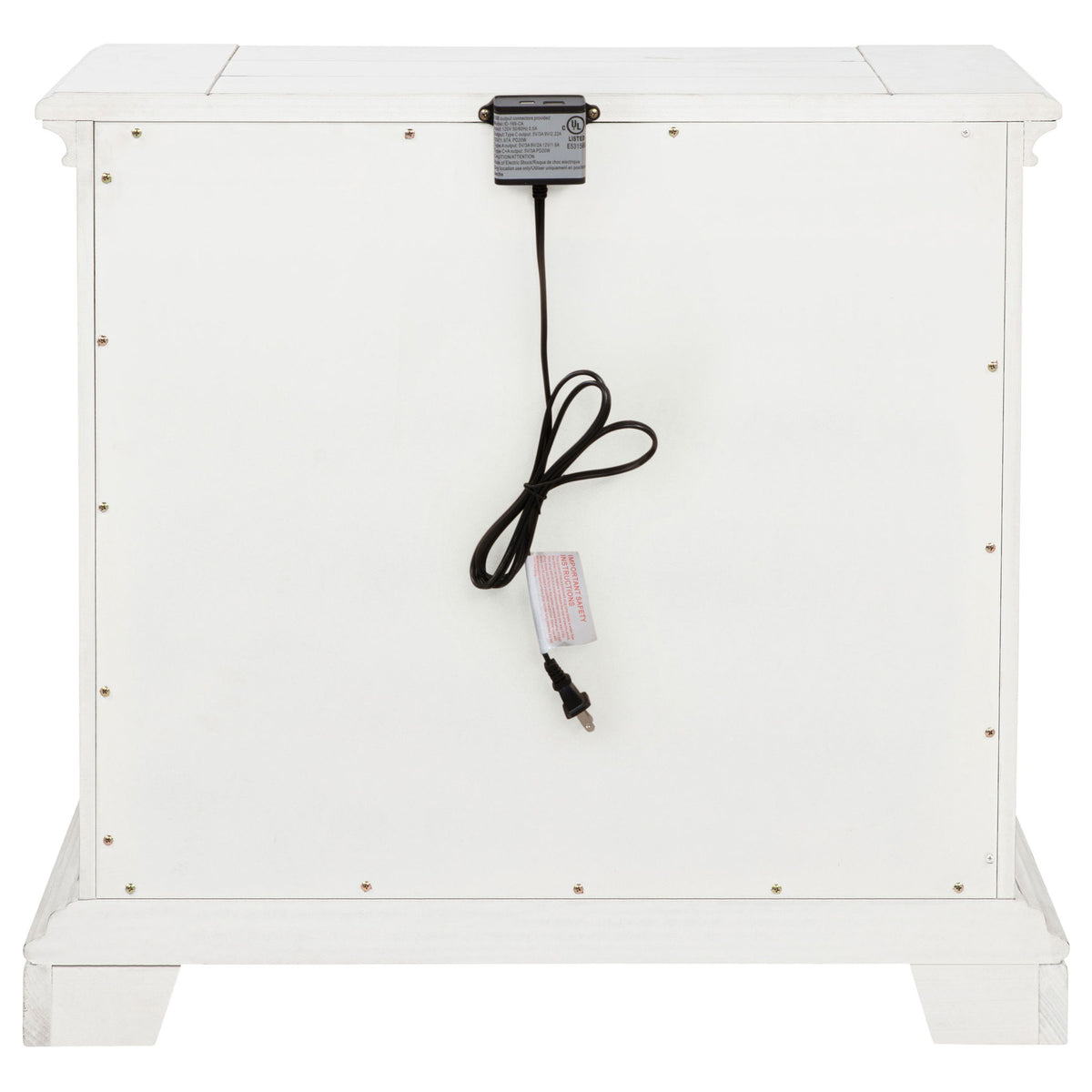 2 Drawer Nightstand With Dual USB Charging Ports - Vintage