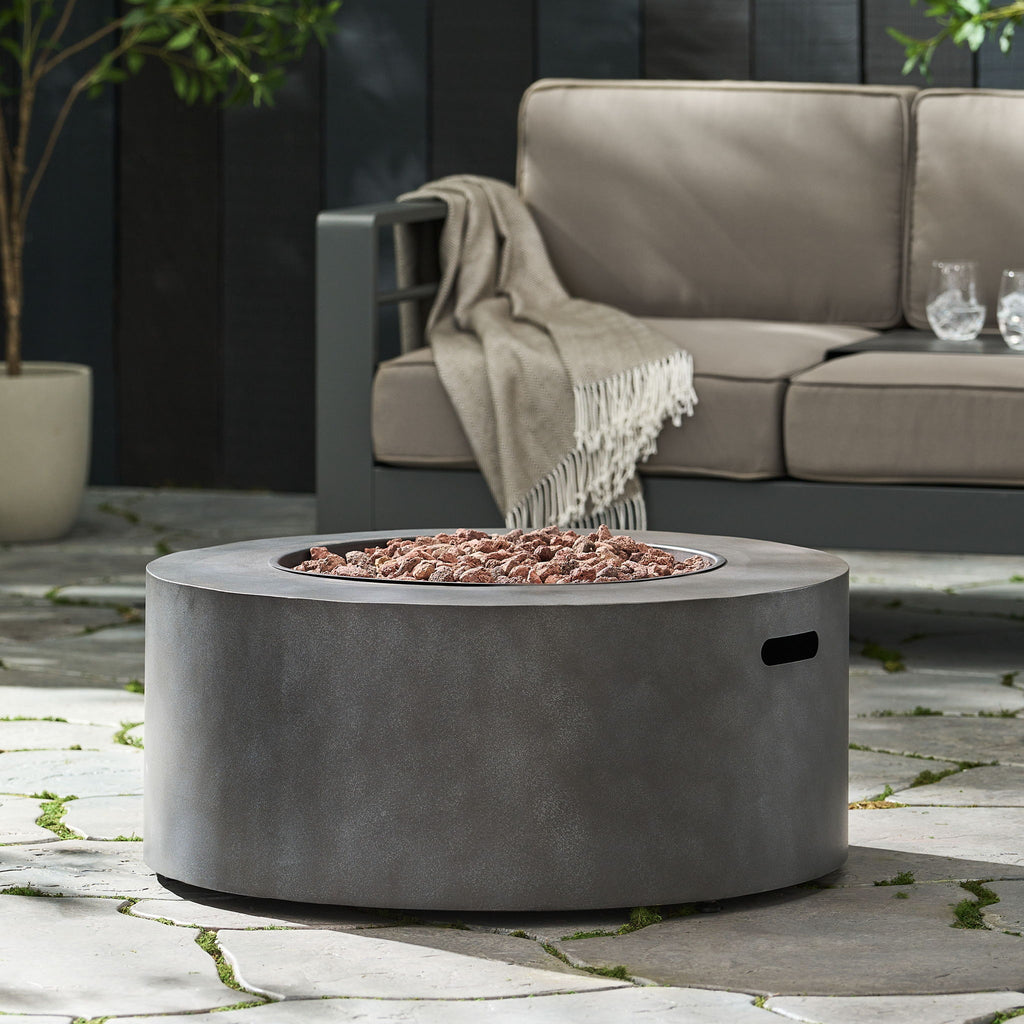 Round Iron Fire Pit With 40, 000 Btu