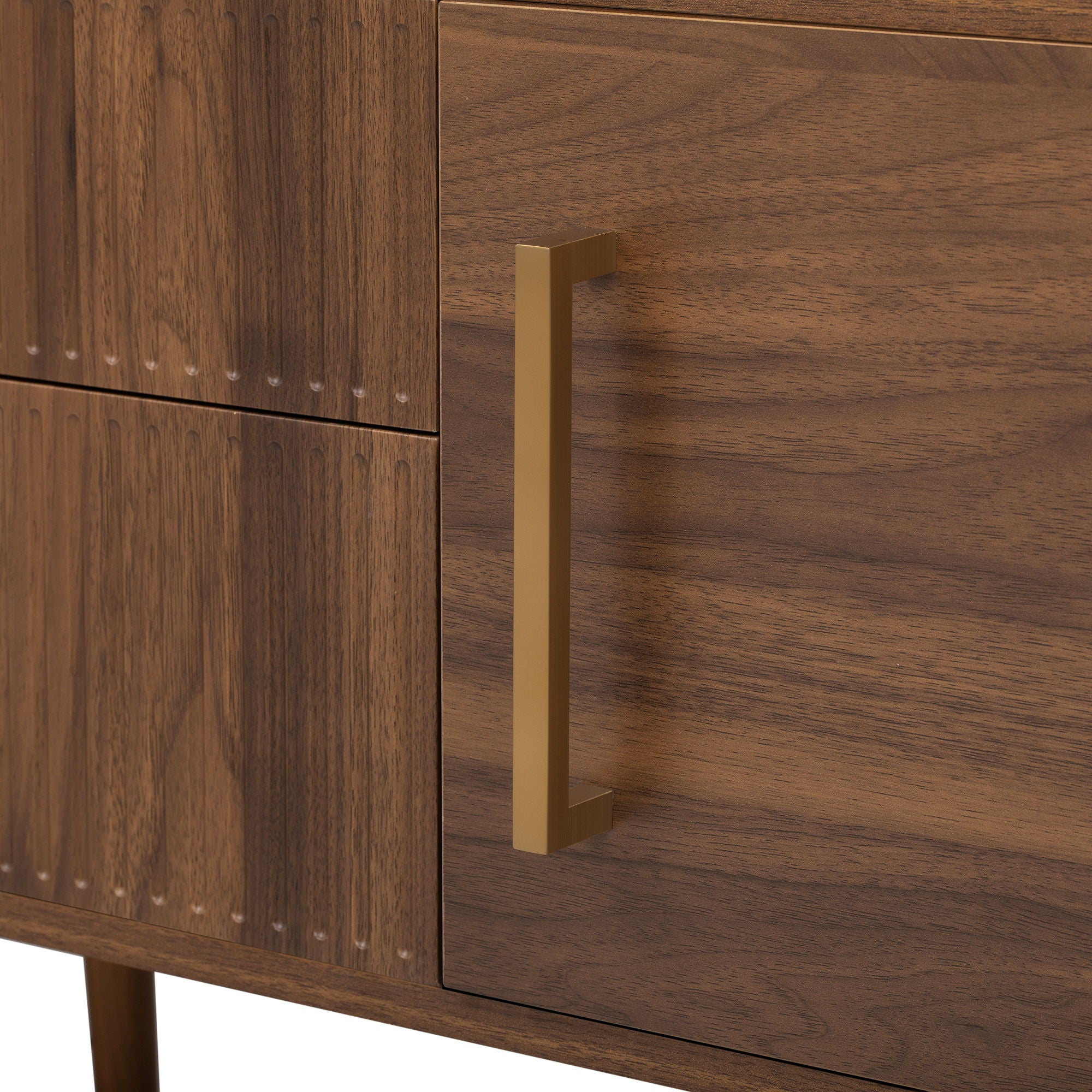 TV Stand With 2 Drawers, Media Console Table For TVs Up To 80'' For Living Room - Walnut