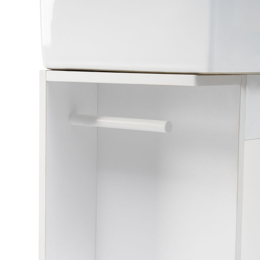 Modern Bathroom Vanity With Sink And 2 Tier Shelf