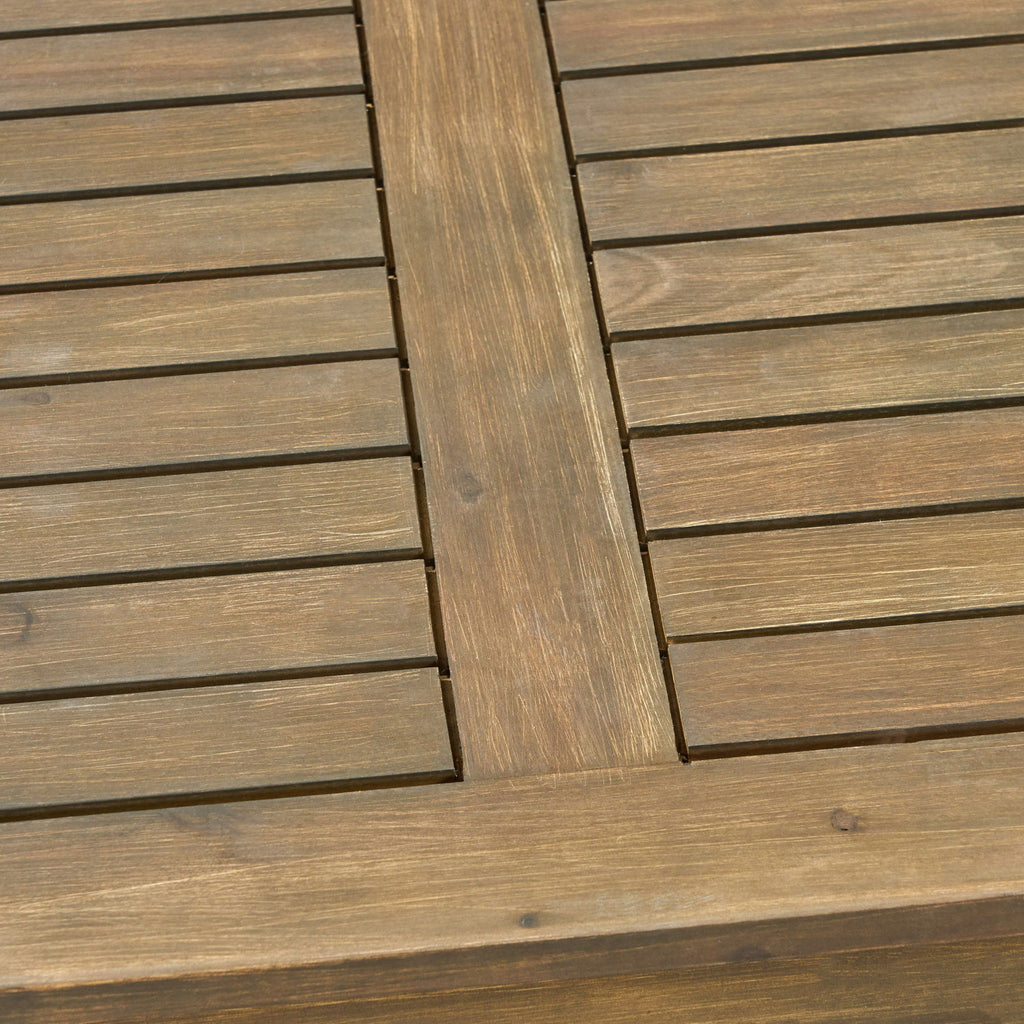 Perla - Rustic Square Coffee Table With Block Legs