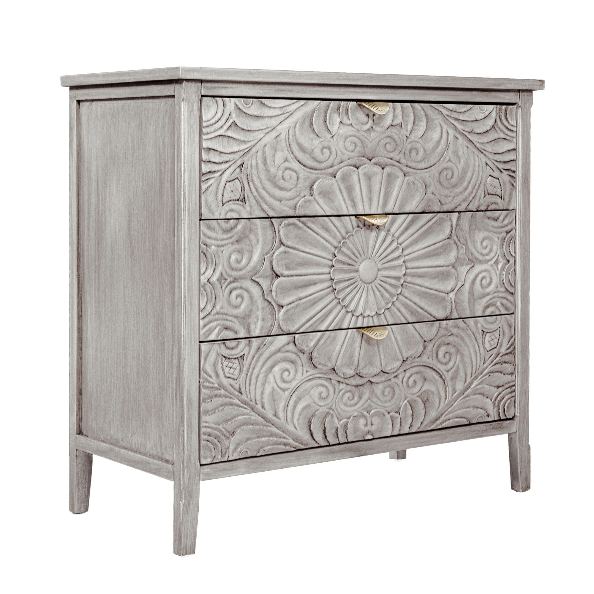 3 Drawer Cabinet, American Furniture, Suitable For Bedroom, Living Room - Light Gray