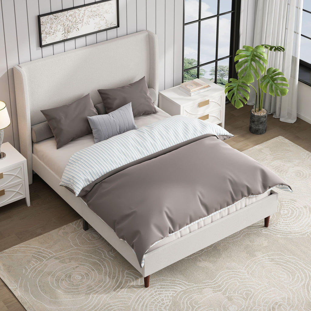 Upholstered Bed & High Headboard Design