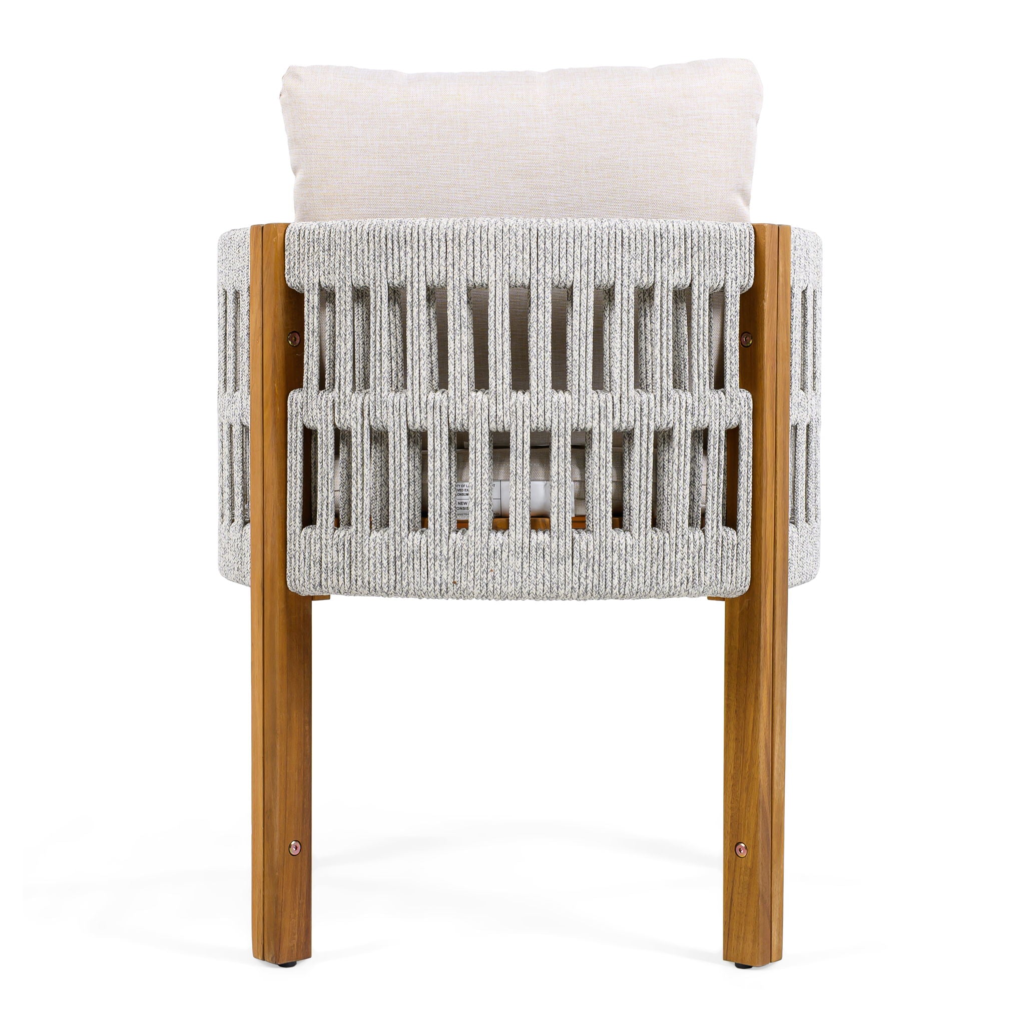 Outdoor Dining Chairs With Mix Rope Handles (Set of 2)