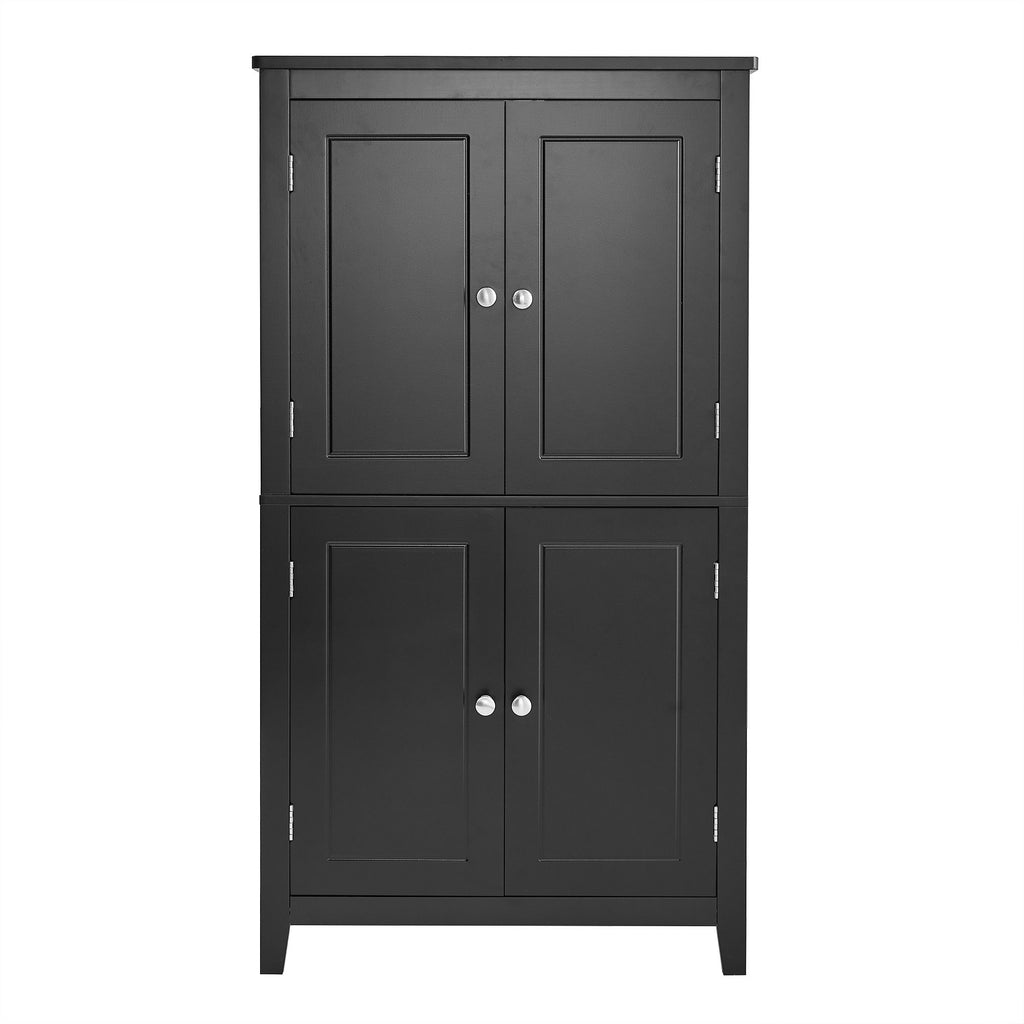 Elegant Bathroom Floor Storage Cabinet With 4 Doors, Adjustable Shelves
