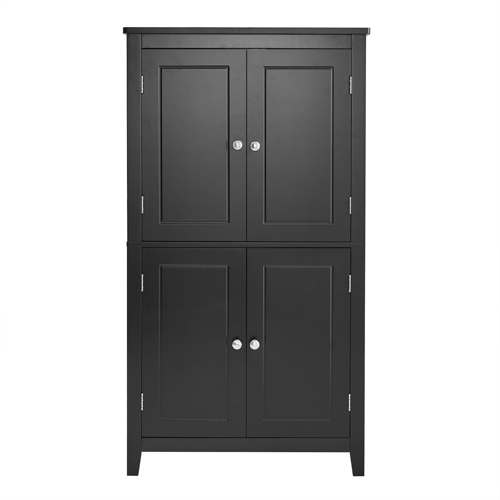 Elegant Bathroom Floor Storage Cabinet With 4 Doors, Adjustable Shelves