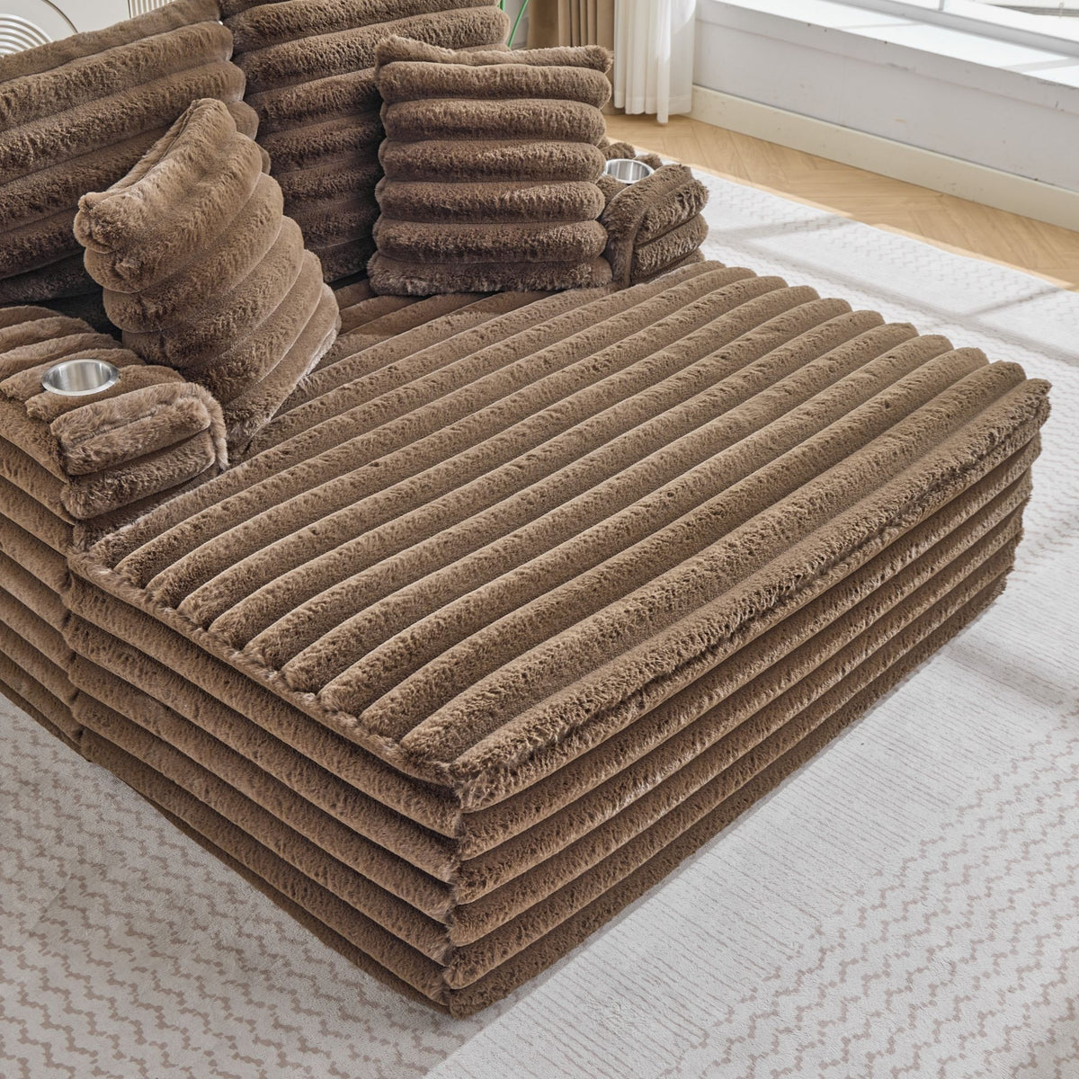 Oversized Chaise Lounge Chair Indoor With Pillows For Living Room