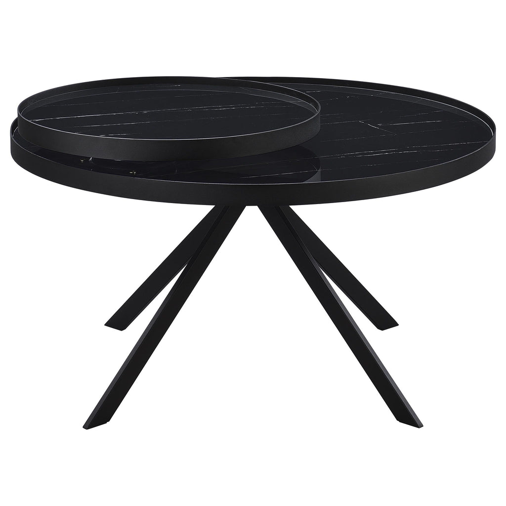 Shayne - Round Top Coffee Table With 2 Tier Design