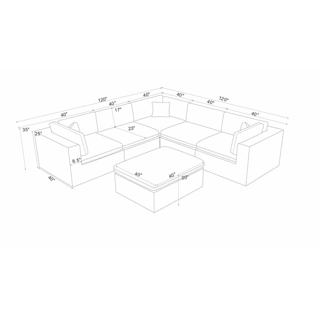 Custom Configuration Modular Sectional & Toss Pillows