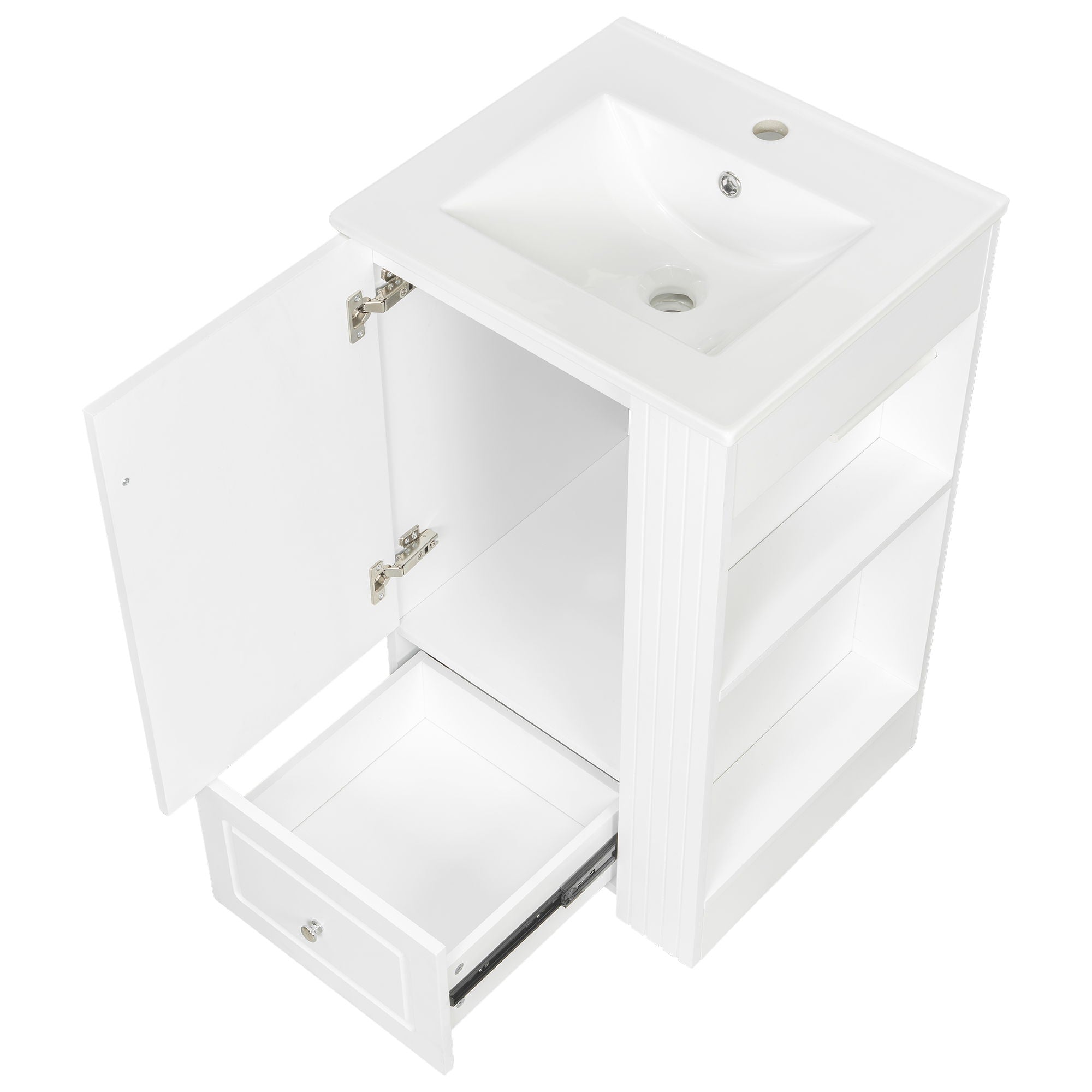 Modern Freestanding Bathroom Vanity With Sink, Soft-Close Drawer, Towel Bar
