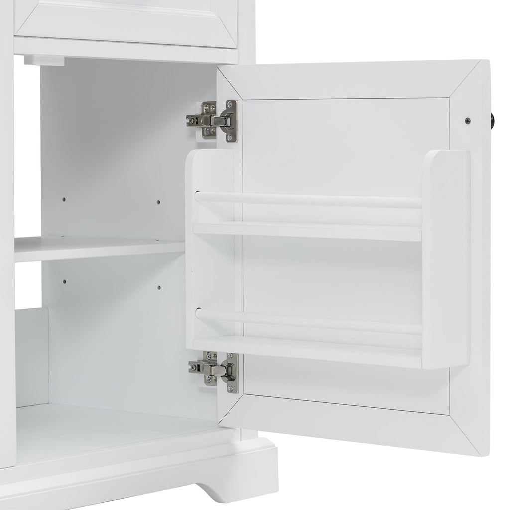 Modern Bathroom Vanity With Sink Top, 4 Drawers And 1 Soft-Close Door
