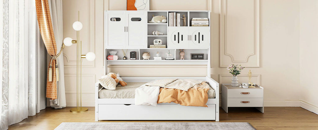 Daybed & All-In-One Cabinet And Shelf