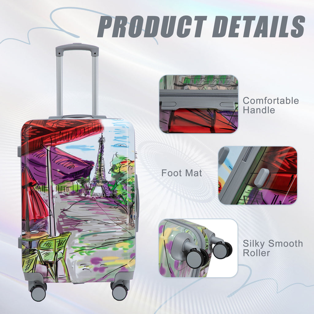 3 Piece Spinner Luggage Set 20" / 24" / 28" With Combination Lock And Silent Wheels - Coffee