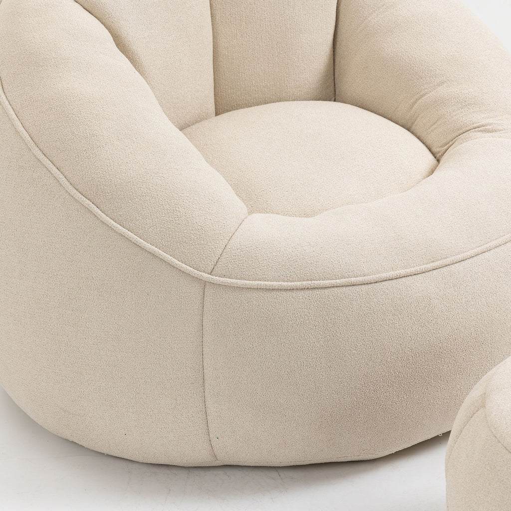 Bedding Bean Bag Sofa Chair High Pressure Foam With Footrest
