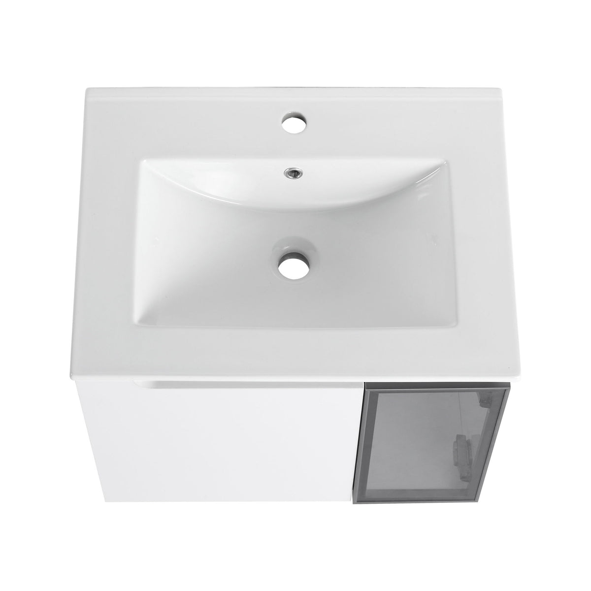Wall Mounted Bathroom Vanity With Sink, Soft Close Doors, Cabinet & Half Door