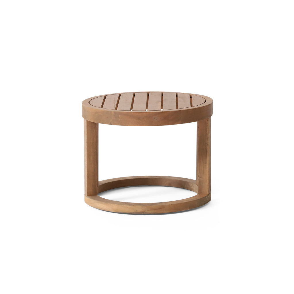 Outdoor Acacia Wood Side Table, Solid Side Table For Patio, Pool, Porch - Brown Wash