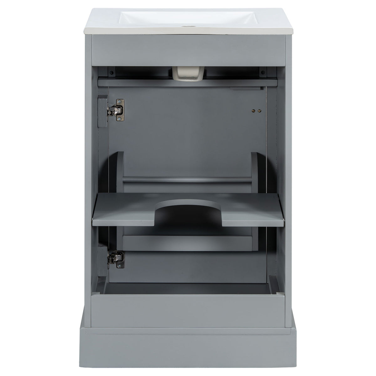 Elegant Bathroom Vanity With Ceramic Sink, Soft Close Door, Adjustable Shelf