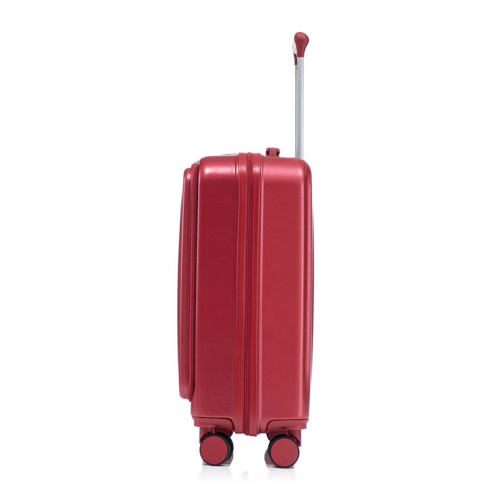 Luggage Set With Cosmetic Case, Combination Lock, Front Opening Design