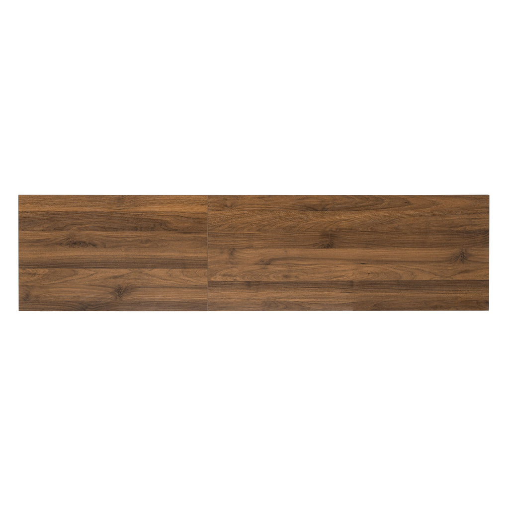 TV Stand For TVs, Entertainment Center With Cable Management And Soft Closing Hinges - Walnut