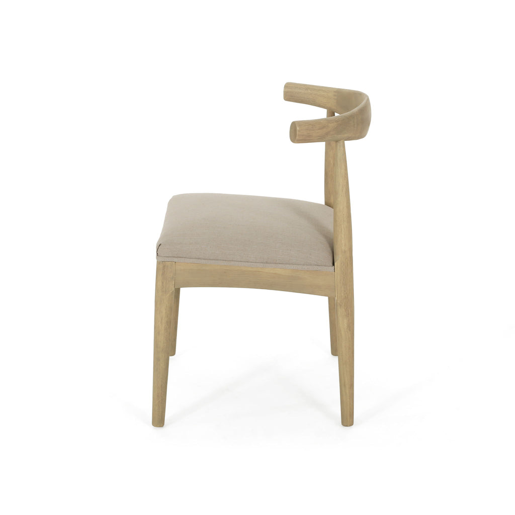 Mid Century Modern Dining Chair Set With Upholstered Seating