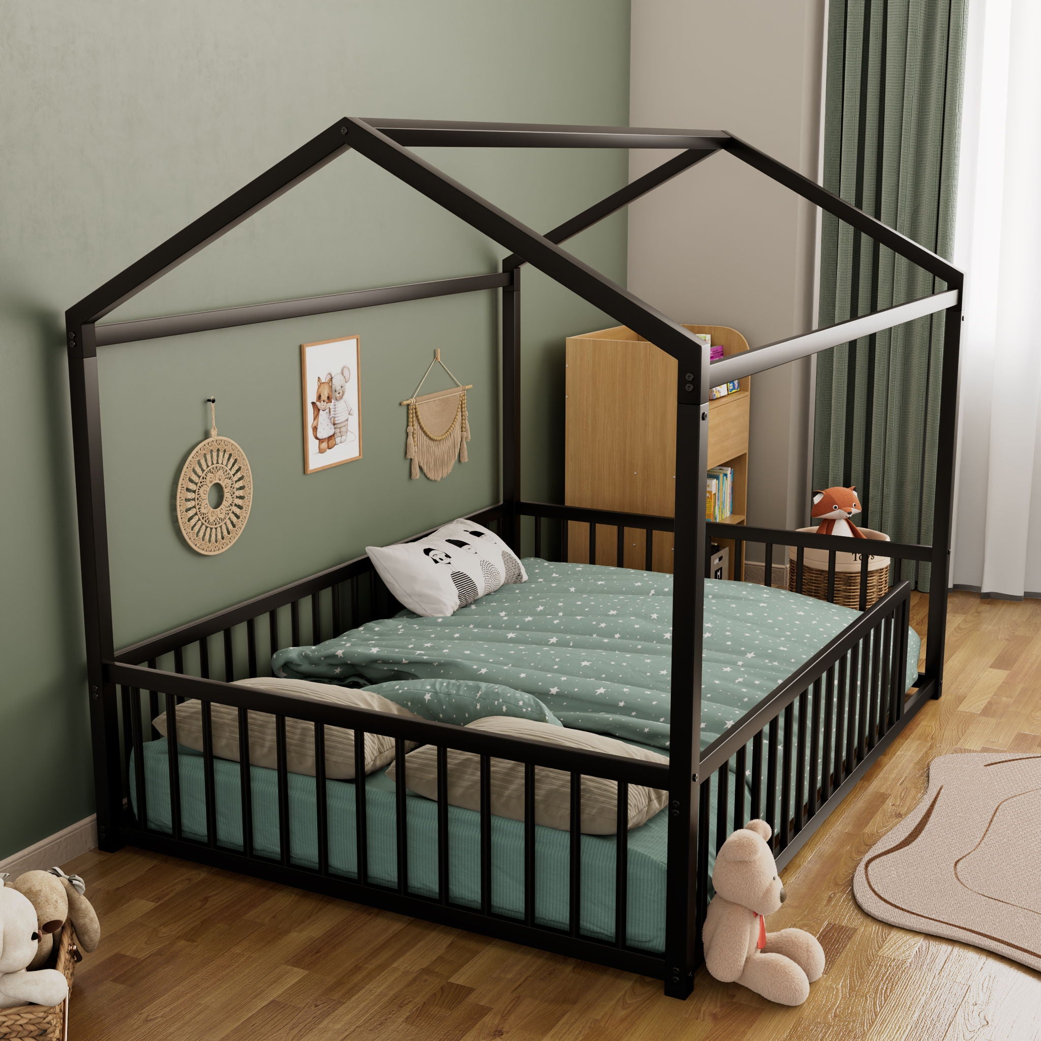 Montessori Floor Bed Frame With House Shape