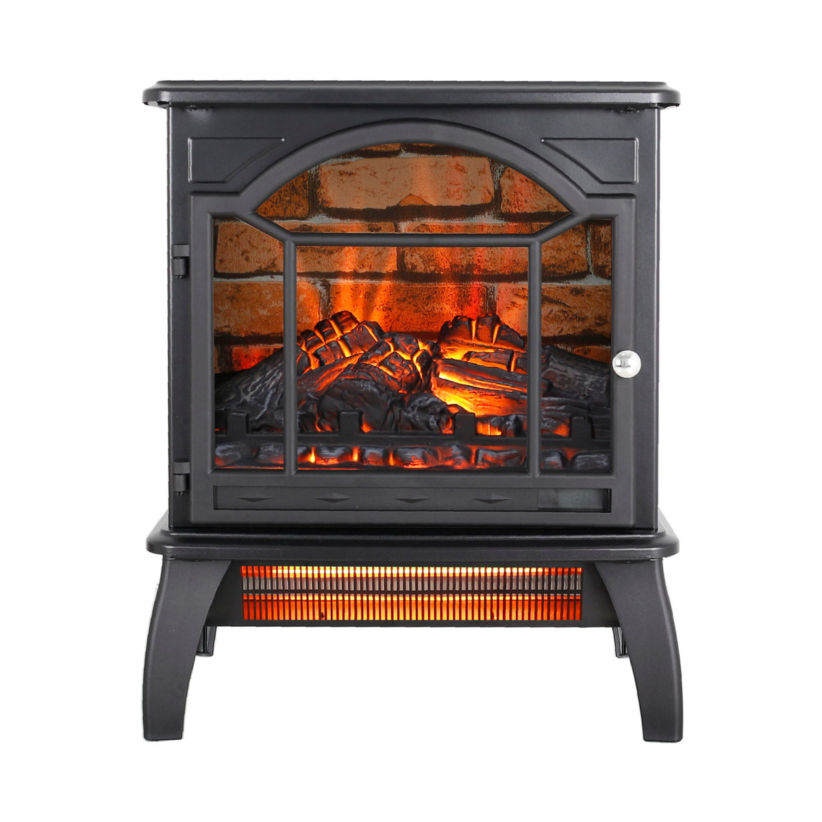 18" 3D Flame Electric Infrared Quartz Fireplace Stove & Remote Control - Antique Black