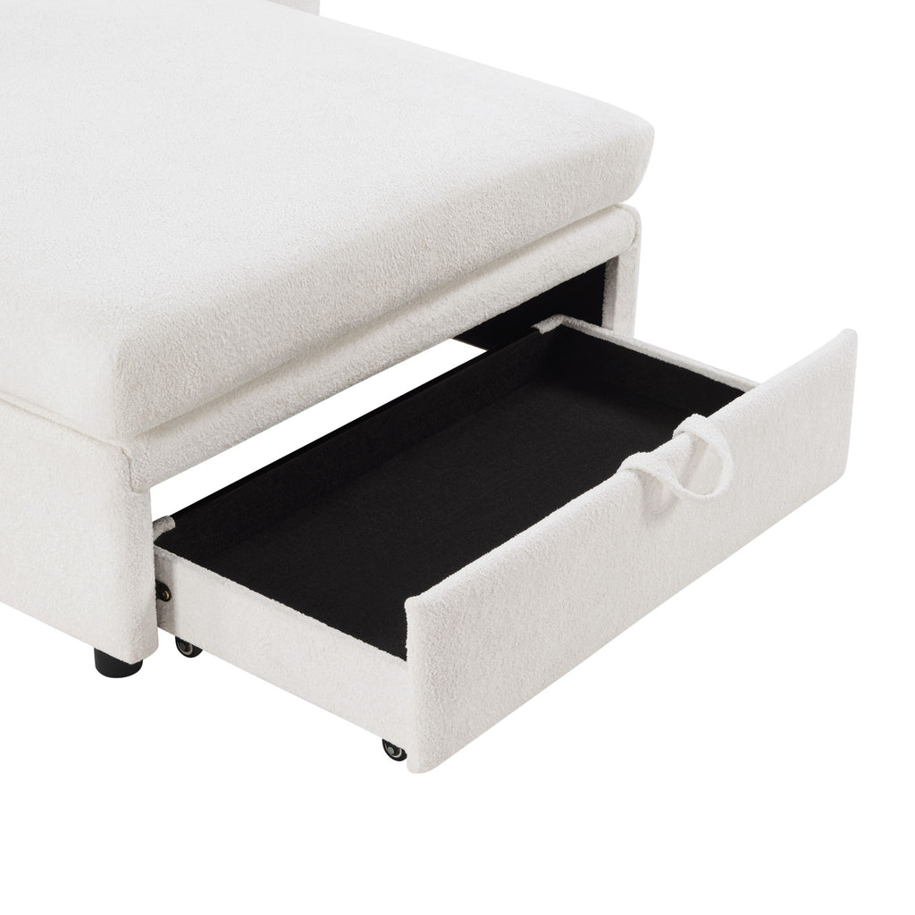 Modern Chaise Sofa With Hidden Storage For Living Room
