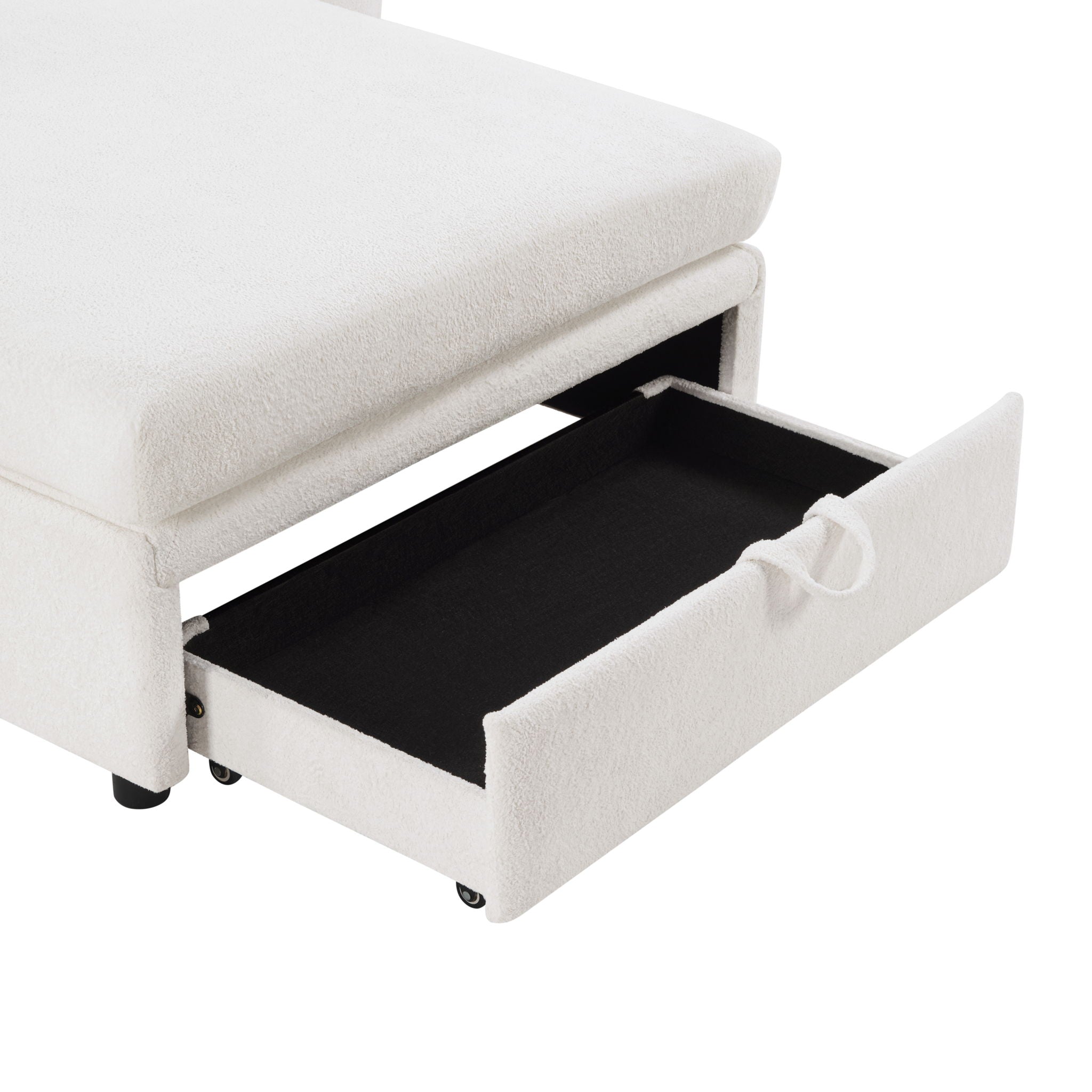 Modern Chaise Sofa With Hidden Storage For Living Room