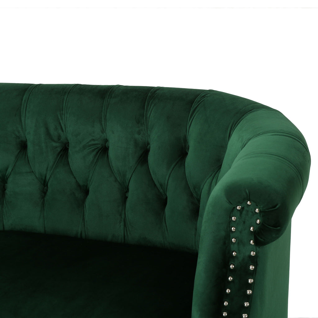 Antique Chesterfield Style Loveseat With Button Tufting