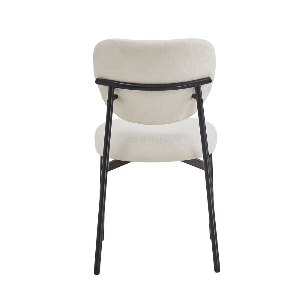 Modern Upholstered Dining Chairs With Metal Legs (Set of 2) - Beige