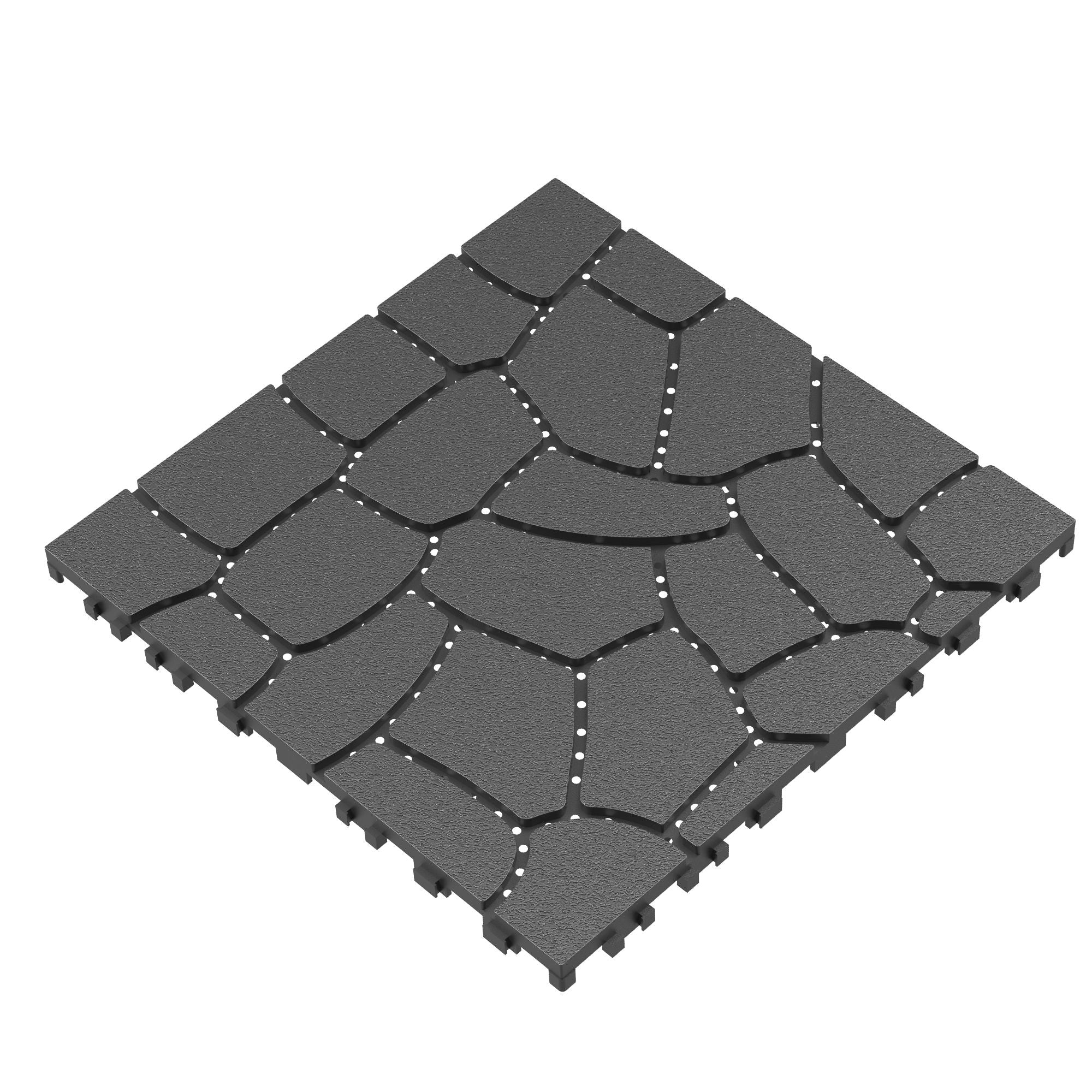 Stone Texture Patio Deck Tiles, 44 Pieces