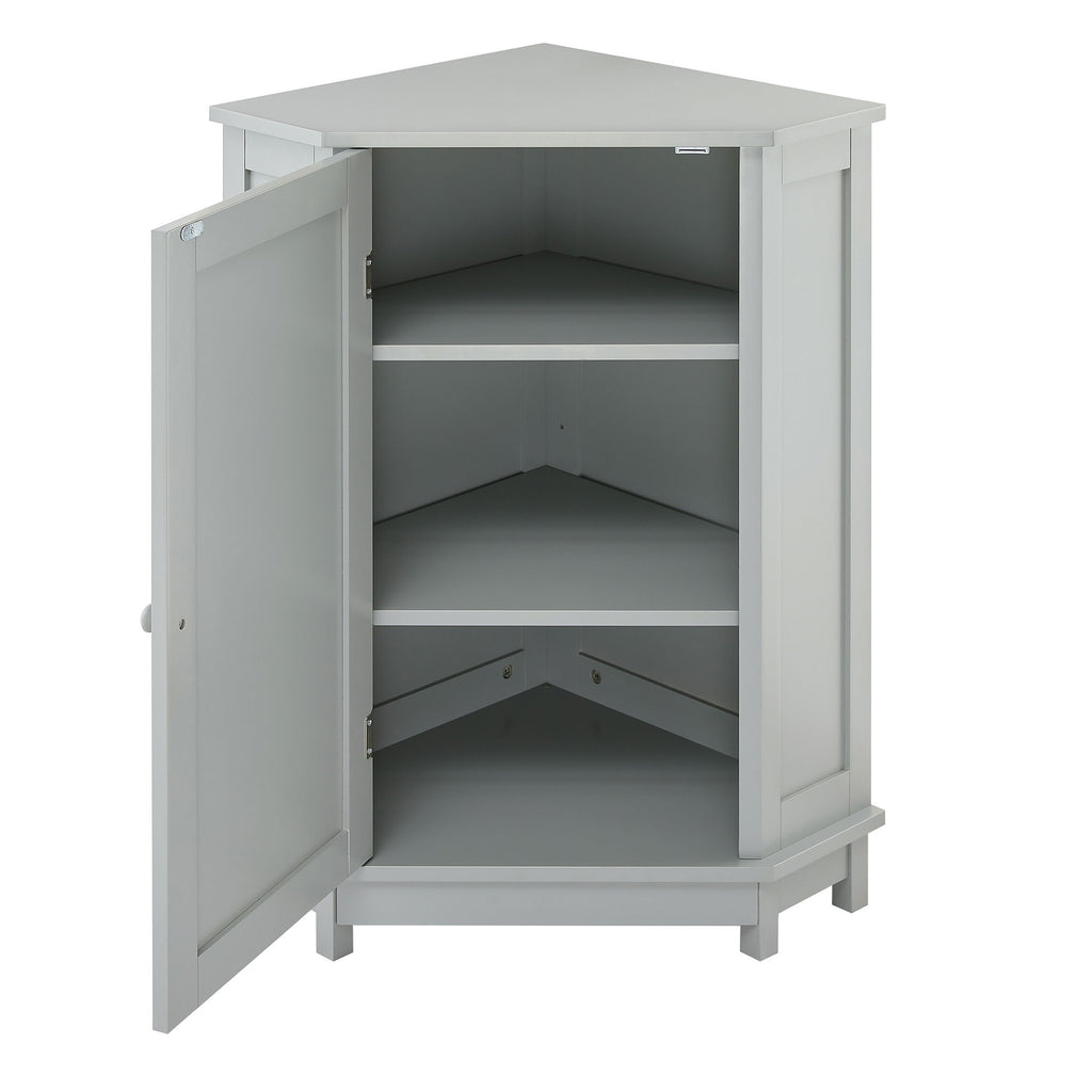 Triangle Corner Bathroom Cabinet With Adjustable Shelf, Storage Unit - Gray