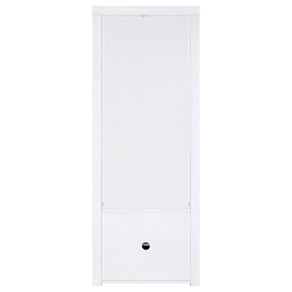 Lance - 3 Shelf Media Tower With Shelves And Hidden Cabinet - Gloss White