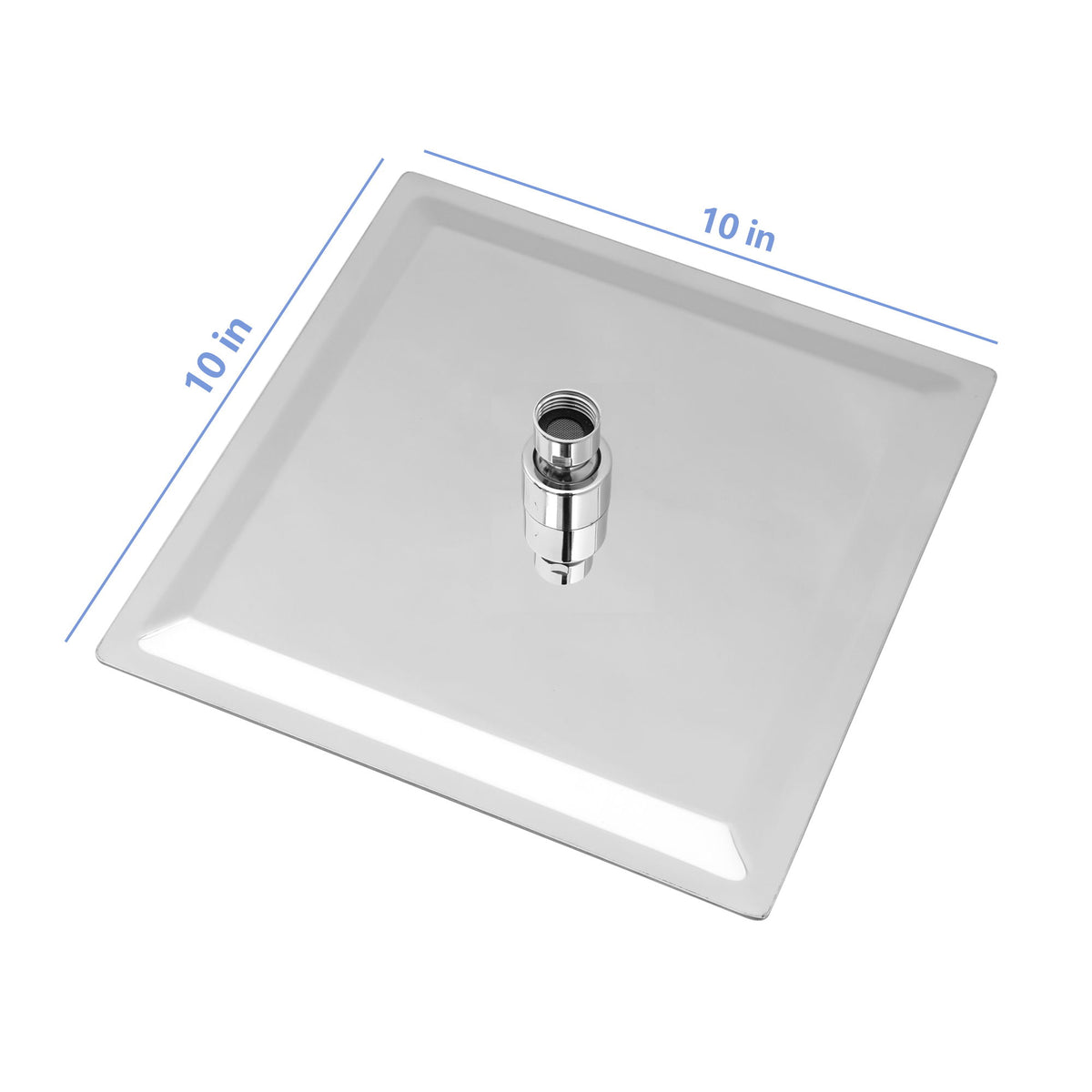 10" Square Rainfall Shower Head, Wall / Ceiling Mounted, Stainless Steel - Chrome