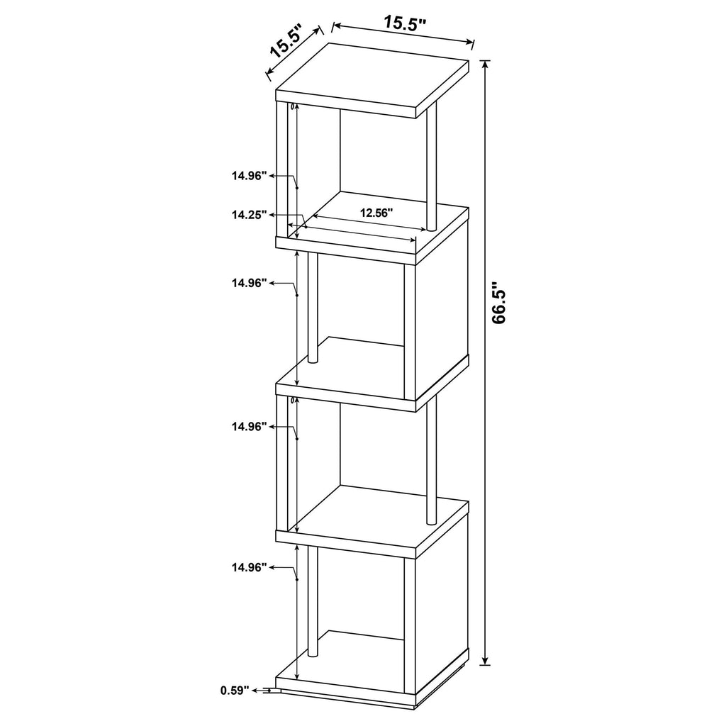 4 Tier Bookcase With Accents