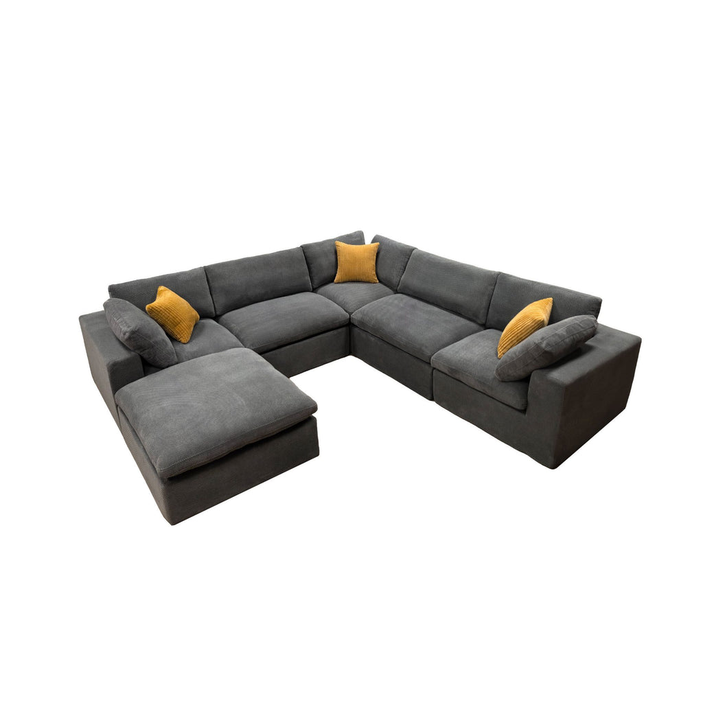 Custom Configuration Modular Sectional & Toss Pillows