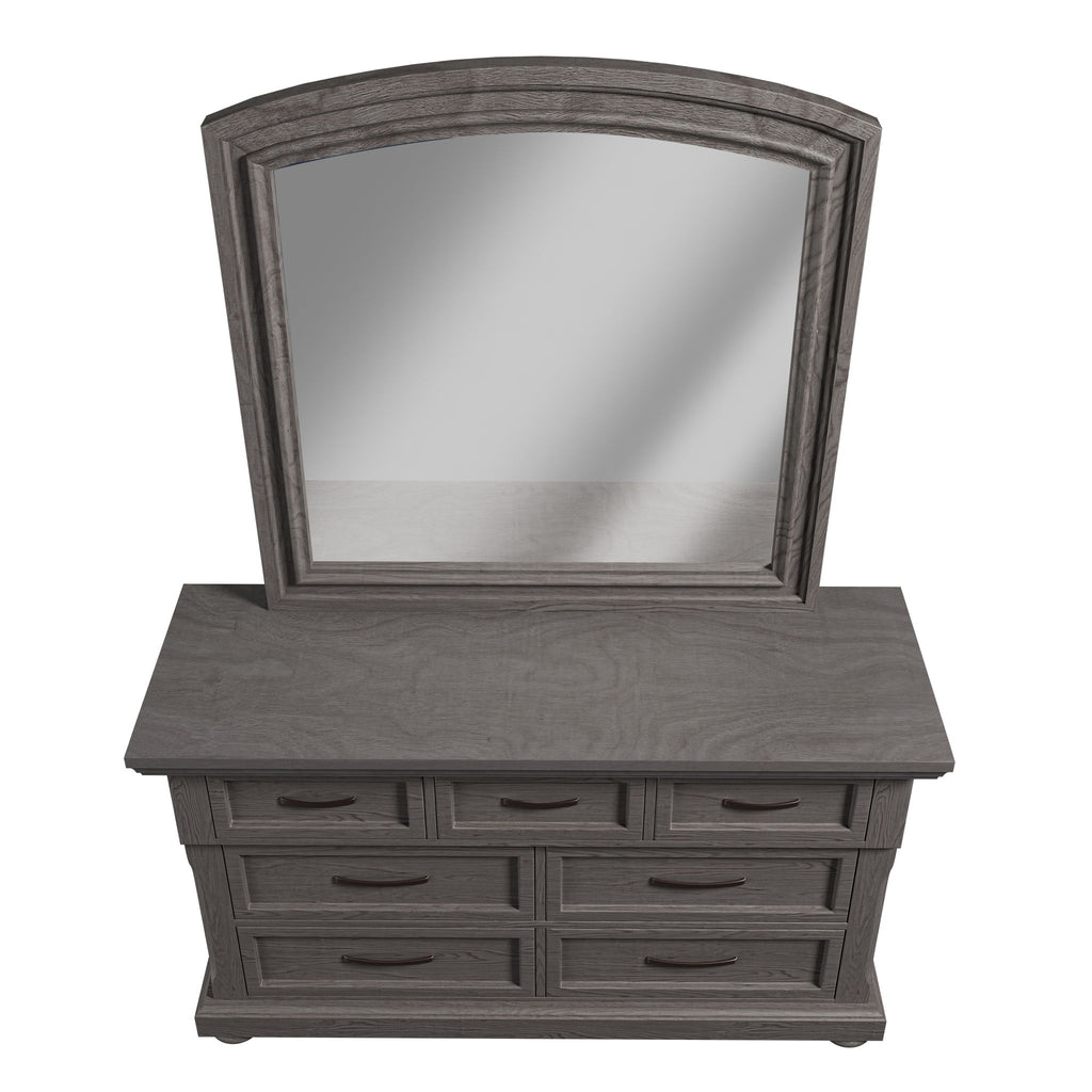 1 Piece Dresser With Handles And Unique Round Legs - Antique Gray