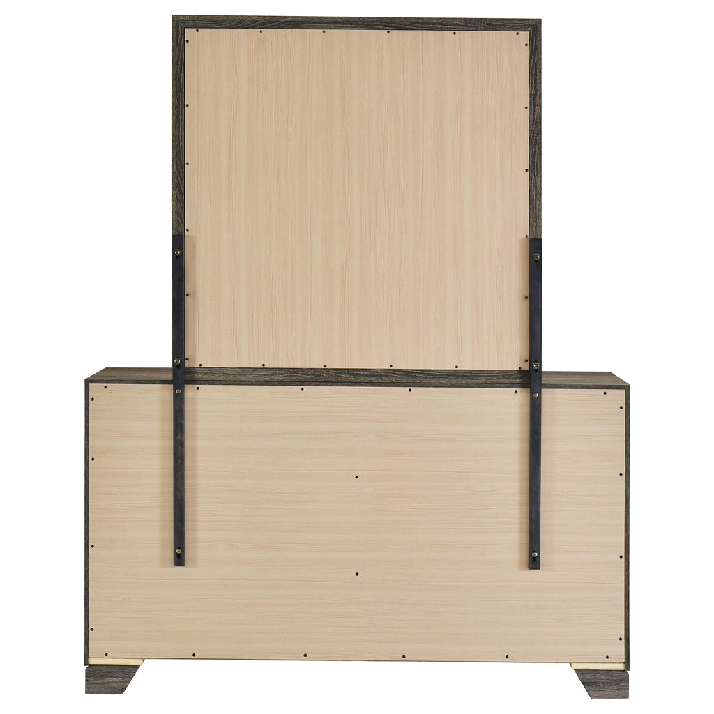 Funston - 6 Drawer Dresser With Mirror - Brown Oak