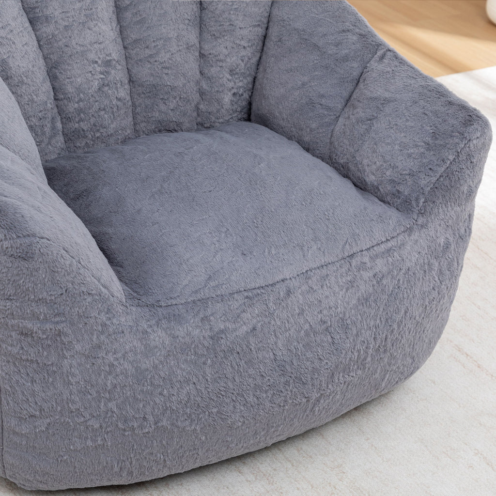Beanbag Chair, Beanbag Sofa Chair With Armrests Stuffed High Density Foam