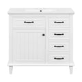 Modern Bathroom Vanity With Sink Top, Flip Drawers, Adjustable Shelf