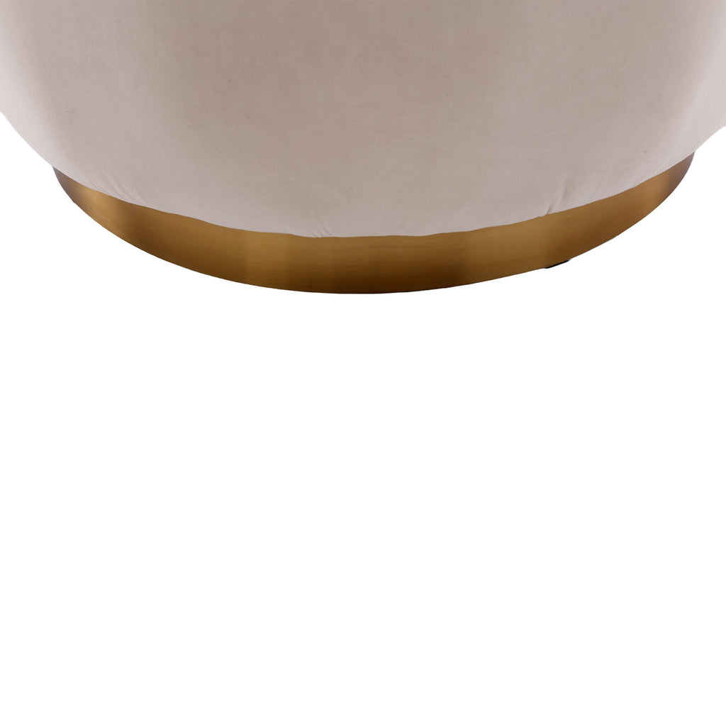 Swivel Barrel Accent Sofa Chair, 360 Degree Rotation, Fluffy Fabric - Beige
