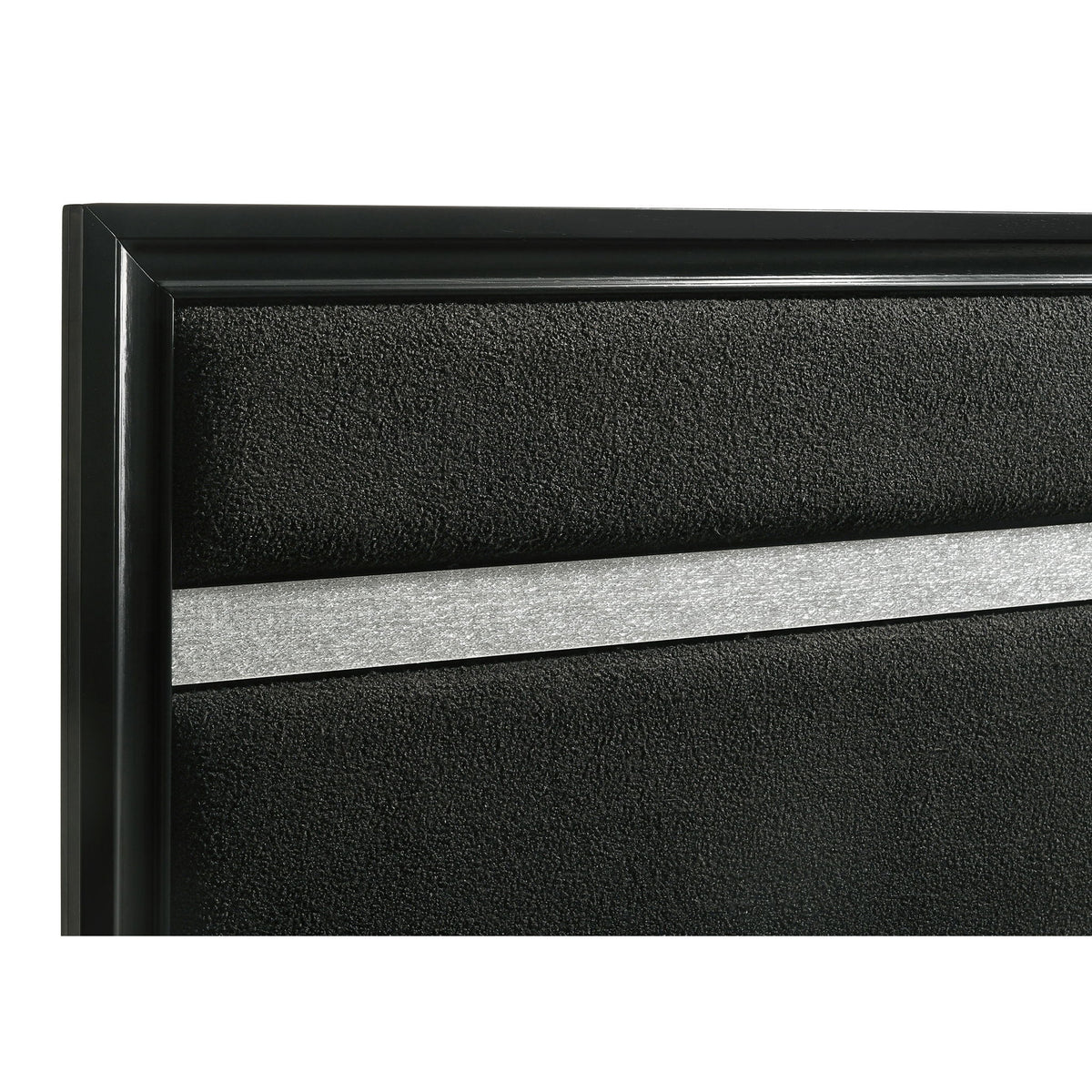 Modern Bedroom Set With Upholstered Headboard And Textured Storage