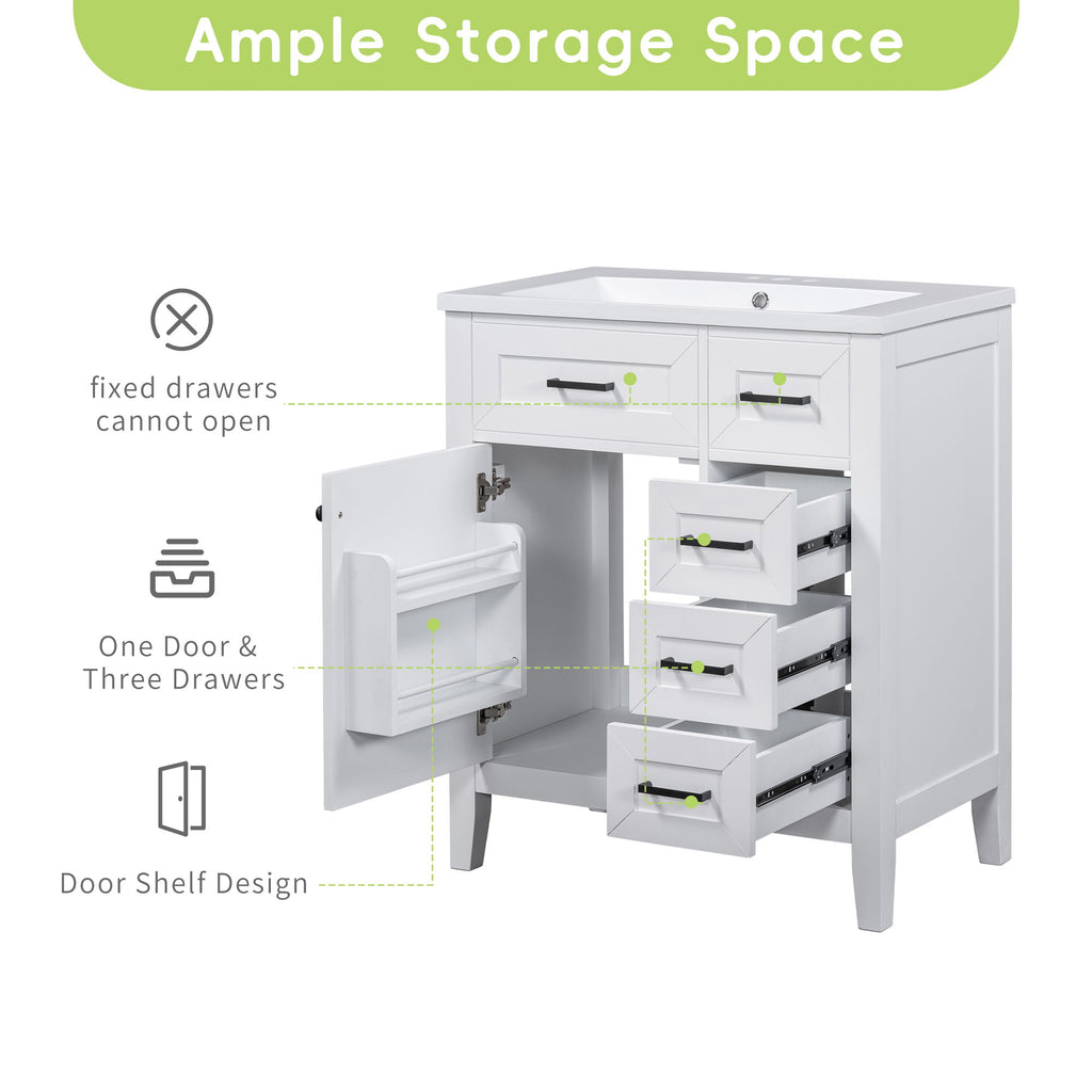 Modern Bathroom Vanity Base Only With Drawers, Freestanding Design