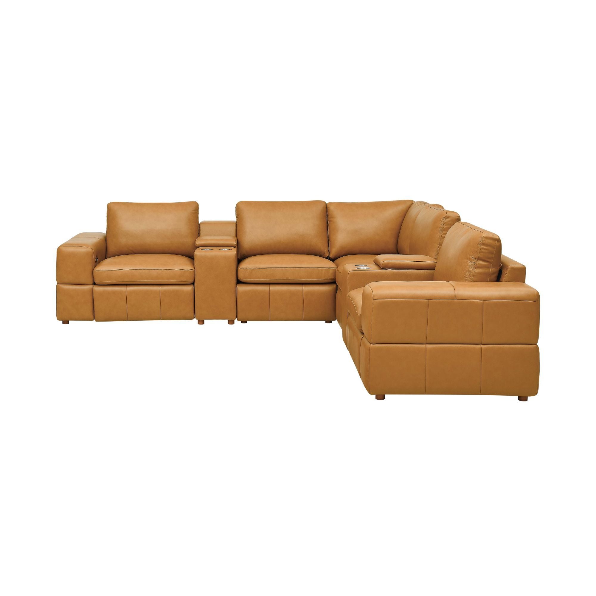 Upholstered Large Arms Sectional With Recliner Seats