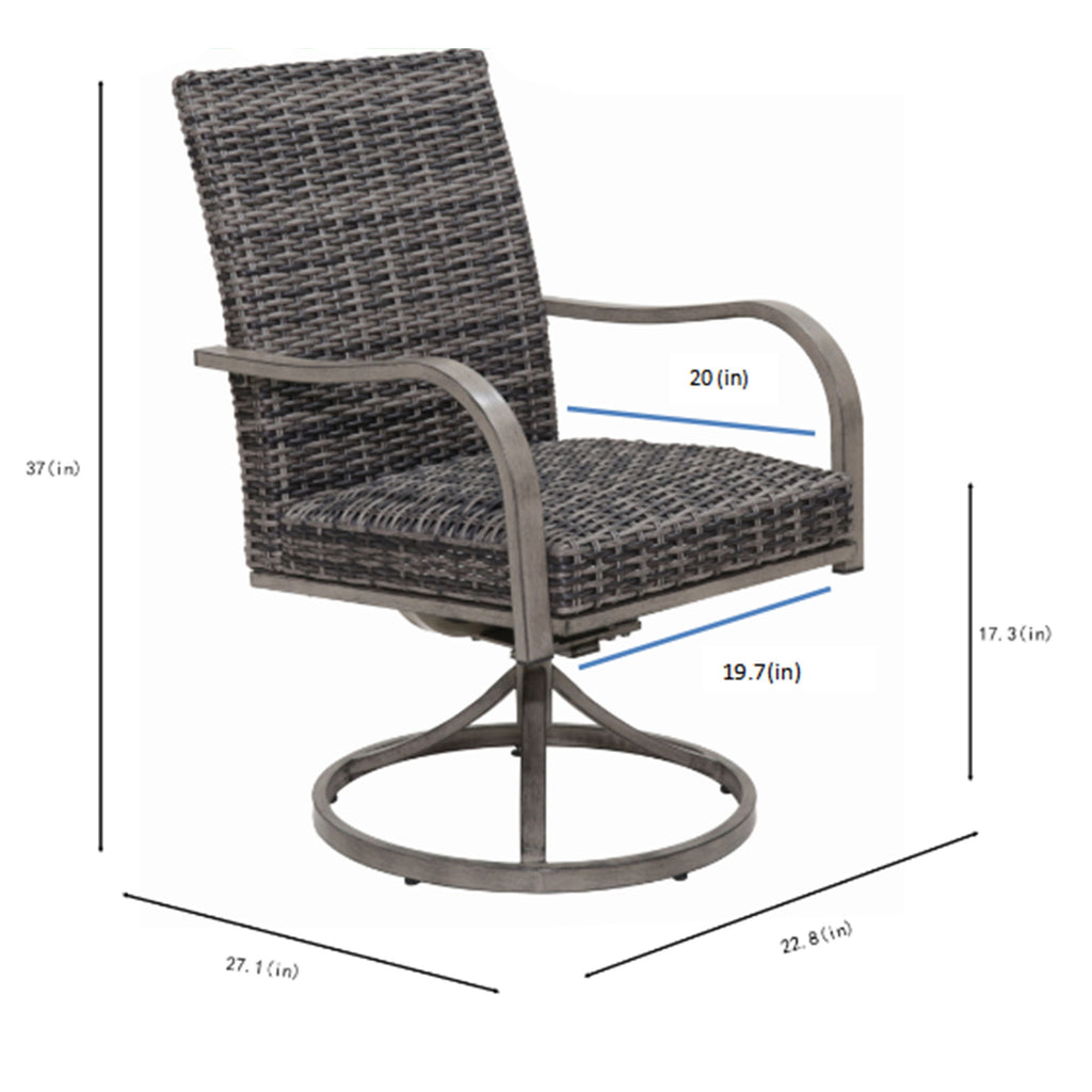 Outdoor Swivel Dining Chair (Set of 2) - Gray