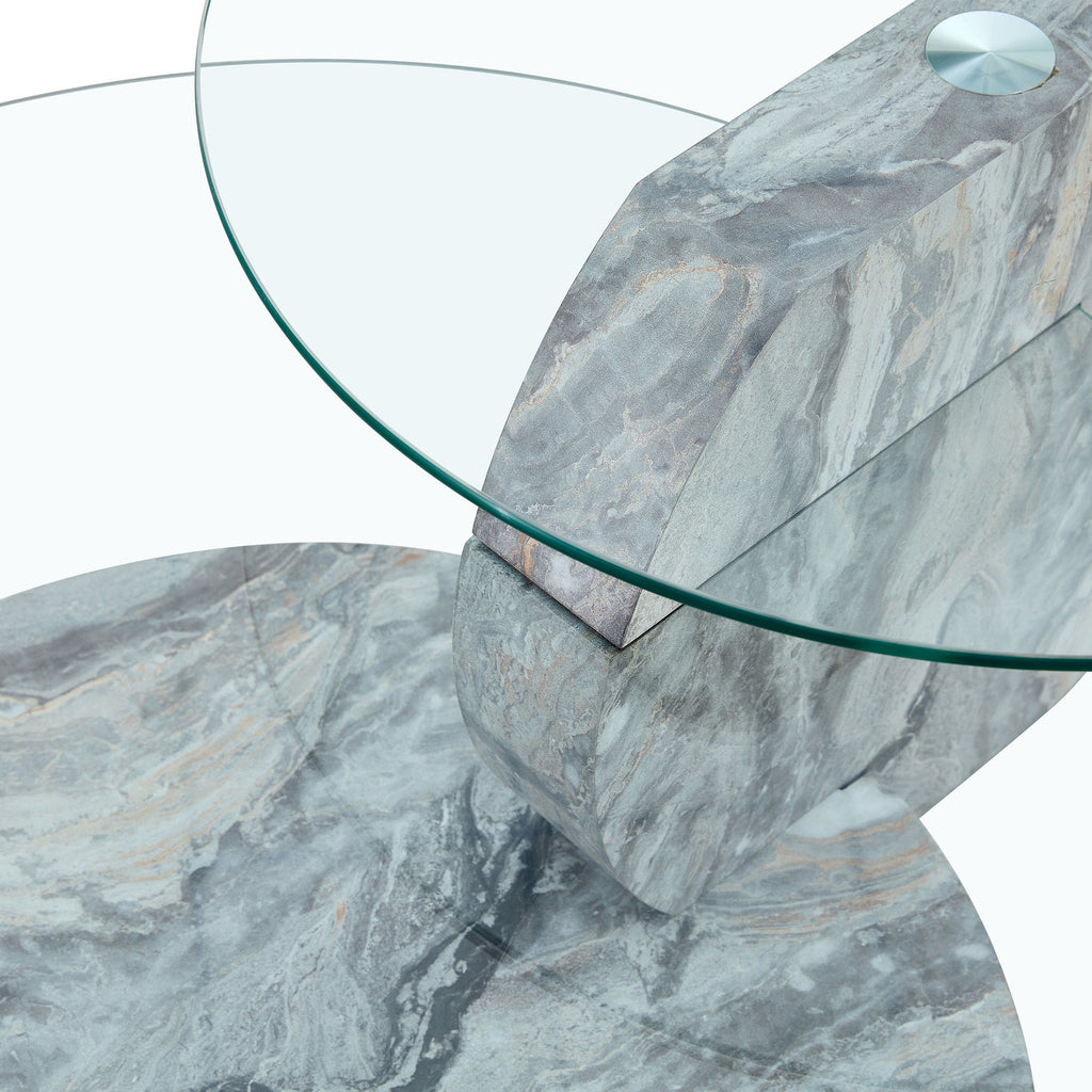 Contemporary Artistic Double Layer Coffee Table