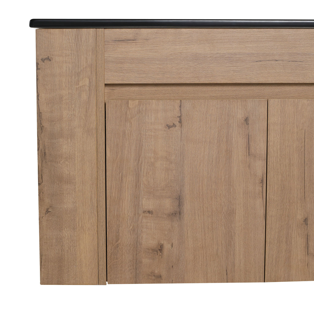 Wall Mounted Bathroom Vanity With Basin And Adjustable Open Shelf