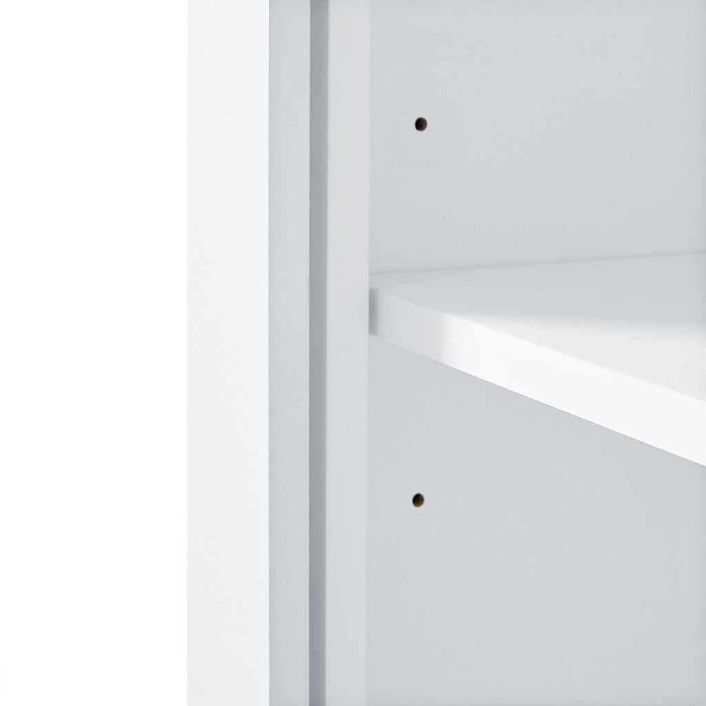 Tall Bathroom Storage Cabinet With 2 Doors And 2 Drawer, Adjustable Shelf - White
