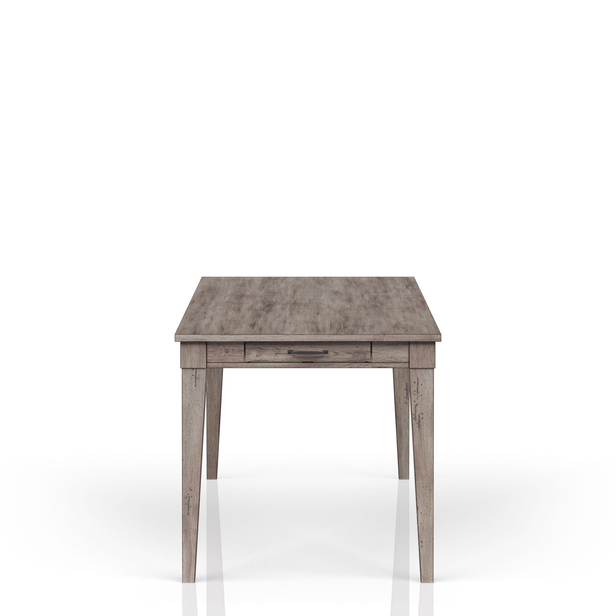 Rustic Dining Table 2 Storage Drawers And Leaf - Gray