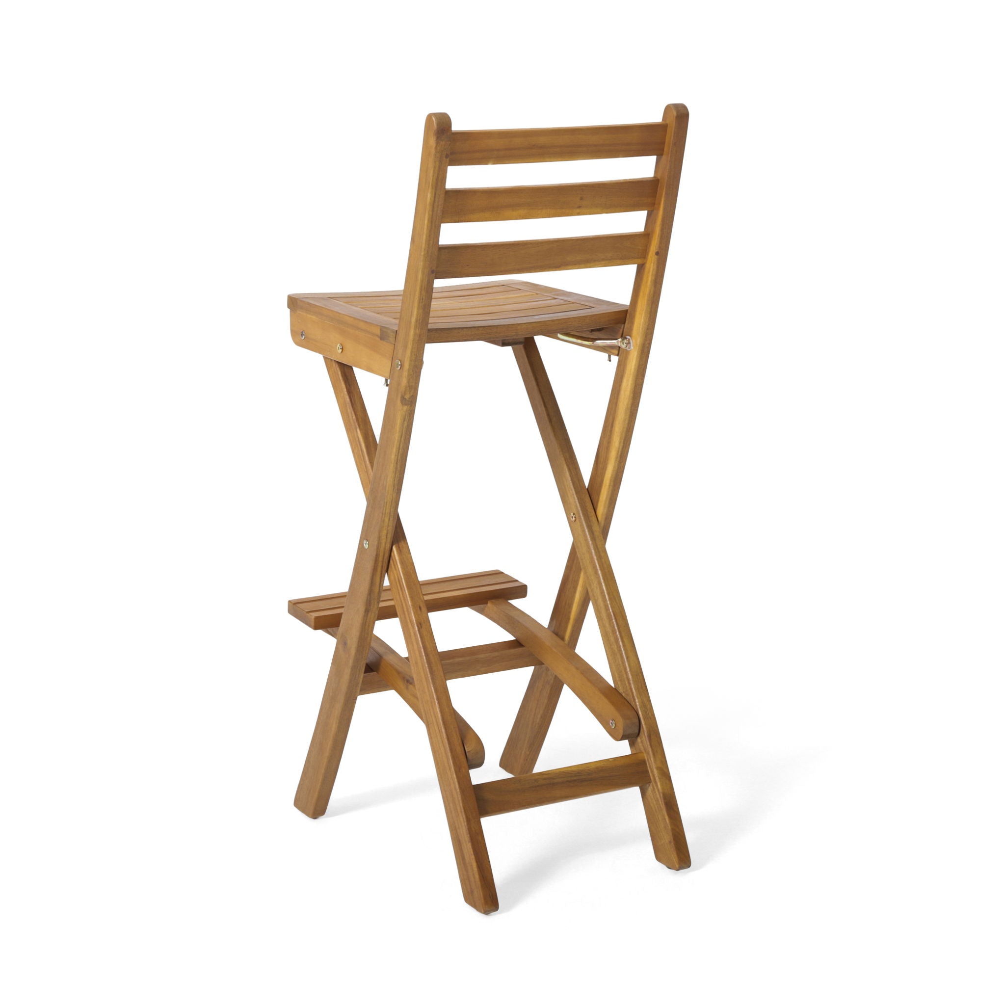 Outdoor Acacia Wood Folding Patio Barstool